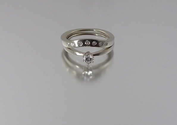 white gold engagement and wedding rings