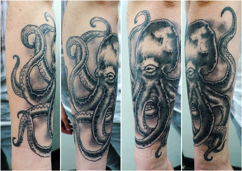 Octopus tattoo by James Newson