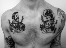 Mum and Dad tattoo by Matt Curtis
