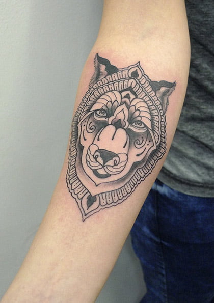 Wolf Tattoo by Calum Cochrane - Tribal Body Art