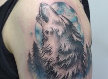 Howling wolf tattoo