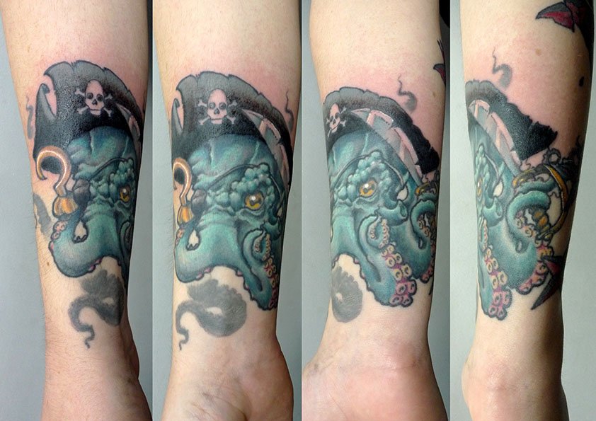 Pirate octopus tattoo by Calum