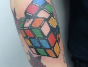 Rubik's cube tattoo by Calum
