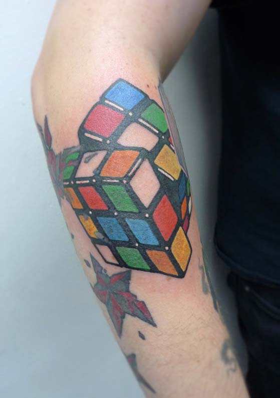 Rubik's cube tattoo by Calum