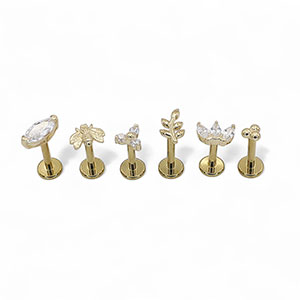 Gold Titanium Ear Piercing Jewellery